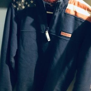 vineyard vines quarter zip american flag